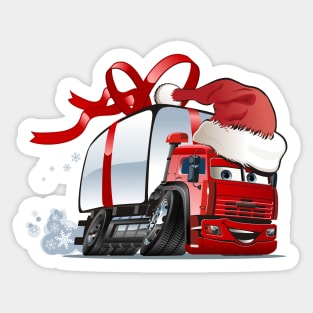 Cartoon christmas truck Sticker